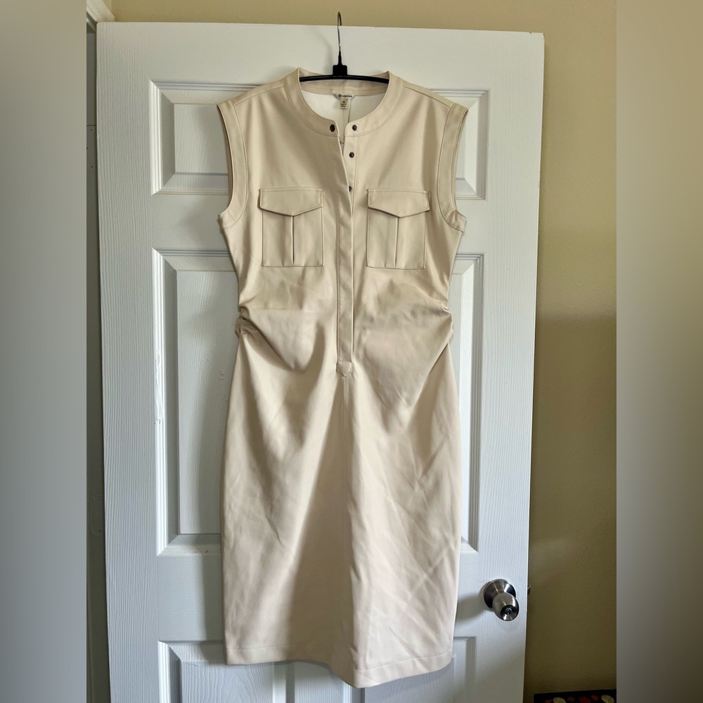 Versona Cream Midi Dress with Pockets